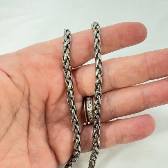 Sterling silver rope chain and pendant - Picture 3 of 7